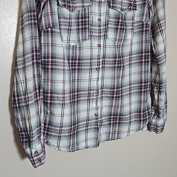 H&M L.O.G.G. Plaid Long Sleeve Cotton Shirt Sz 6 - Picture 4 of 10
